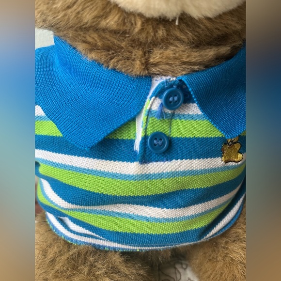 Build-A-Bear Stuff Teddy Bear with Striped Polo Shirt - Picture 7 of 13
